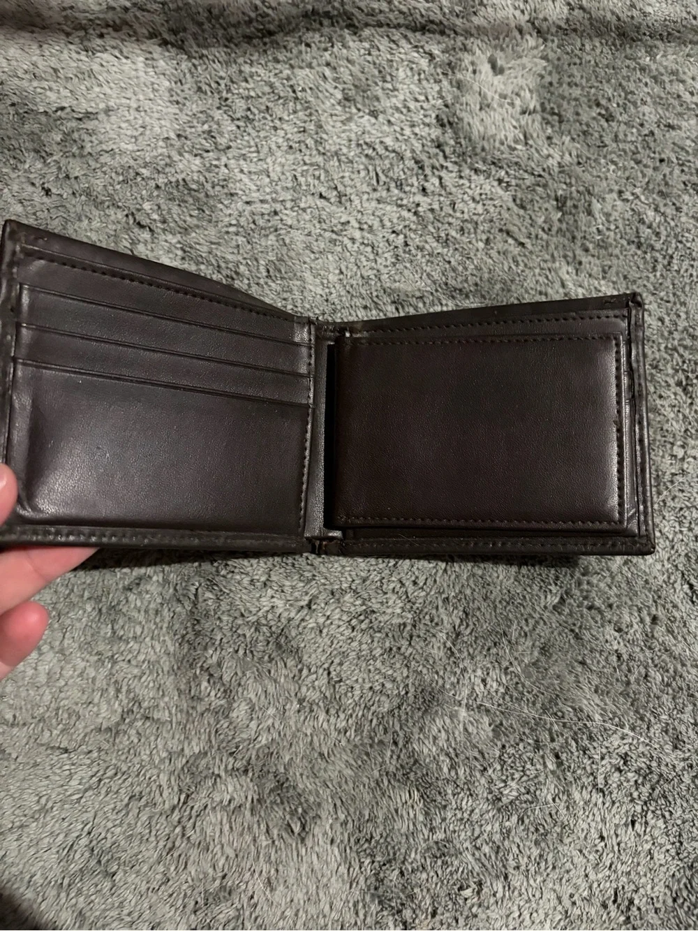 Perry Ellis Dark Brown Smooth Leather Card & Key Wallet